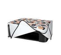 kwmobile Cubierta Compatible con Canon Pixma TS3350 / MG7750 Serie Funda - Protector Impresora Antipolvo y Antihuellas Dactilares de Tela de Lino - Gatitos