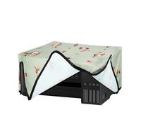 kwmobile Cubierta Compatible con Epson EcoTank ET-2850 / EcoTank ET-2856 Funda - Protector Impresora Antipolvo y Antihuellas Dactilares de Tela de Lino - Conejos con Flores