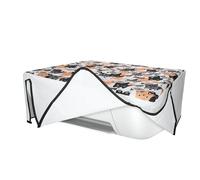 kwmobile Cubierta Compatible con HP DeskJet 2755e / DeskJet 2720e / 2710e / 2820e / 2721e Funda - Protector Impresora Antipolvo y Antihuellas Dactilares de Tela de Lino - Gatitos