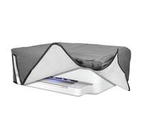 kwmobile Cubierta Compatible con HP Envy 6020e / Envy 6055e Funda - Protector Impresora Antipolvo y Antihuellas Dactilares de Tela de Lino - Gris Oscuro