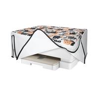 kwmobile Cubierta Compatible con HP Envy Inspire 7220e / Inspire 7255e Funda - Protector Impresora Antipolvo y Antihuellas Dactilares de Tela de Lino - Gatitos