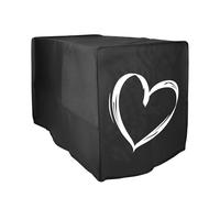 kwmobile Cubierta Compatible con Ninja Foodi MAX Dual Zone (9,5L) funda de tela - Cubierta Protectora Antimanchas y Antipolvo para Freidora de Aire - dibujo de corazón