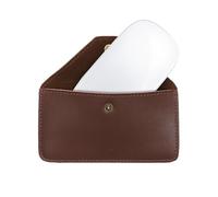 kwmobile Estuche Compatible con Apple Magic Mouse/ThinkPad Mouse/Pebble Mouse/Xiaomi Mouse Funda - Estuche para Ratón de Cuero Genuino 13,5 x 8 cm - Carcasa Mouse Antigolpes - marrón Oscuro