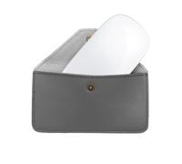 kwmobile Estuche Compatible con Apple Magic Mouse/ThinkPad Mouse/Pebble Mouse/Xiaomi Mouse Funda - Estuche para Ratón de Cuero Genuino 13,5 x 8 cm - Carcasa Mouse Antigolpes - Gris