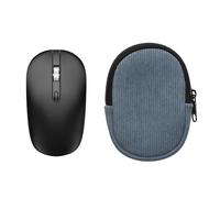 kwmobile Estuche Compatible con HP Z3700 / Anmck M1P / Ae Wish ANEWISH/cimetech TM013 Estuche Ratón - Funda para Mouse con Cremallera - Exterior de Pana e Interior de Neopreno - Azul Vintage