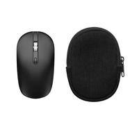kwmobile Estuche Compatible con HP Z3700 / Anmck M1P / Ae Wish ANEWISH Estuche Ratón - Funda para Mouse con Cremallera - Exterior de Pana e Interior de Neopreno - Negro