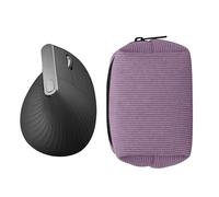kwmobile Estuche Compatible con Logitech Lift/MX Vertical/Anker Vertical Estuche Ratón - Funda para Mouse con Cremallera - Exterior de Pana e Interior de Neopreno - Lila