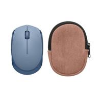 kwmobile Estuche Compatible con Logitech M171 Estuche Ratón - Funda para Mouse con Cremallera - Exterior de Pana e Interior de Neopreno - Rosa Palo