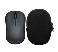 kwmobile Estuche Compatible con Logitech M220 Silent / M235 / M185 Estuche Ratón - Funda para Mouse con Cremallera - Exterior de Pana e Interior de Neopreno - Negro