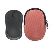 kwmobile Estuche Compatible con Logitech M240 Silent / M325S Estuche Ratón - Funda para Mouse con Cremallera - Exterior de Pana e Interior de Neopreno - Rosa Oscuro