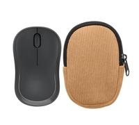 kwmobile Estuche Compatible con Logitech M240 Silent / M325S Estuche Ratón - Funda para Mouse con Cremallera - Exterior de Pana e Interior de Neopreno - Beige