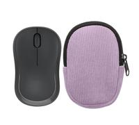 kwmobile Estuche Compatible con Logitech M240 Silent / M325S Estuche Ratón - Funda para Mouse con Cremallera - Exterior de Pana e Interior de Neopreno - Lila