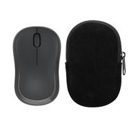 kwmobile Estuche Compatible con Logitech M240 Silent / M325S Estuche Ratón - Funda para Mouse con Cremallera - Exterior de Pana e Interior de Neopreno - Negro