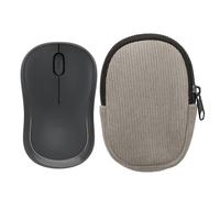 kwmobile Estuche Compatible con Logitech M240 Silent / M325S Estuche Ratón - Funda para Mouse con Cremallera - Exterior de Pana e Interior de Neopreno - Gris
