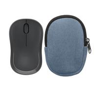 kwmobile Estuche Compatible con Logitech M240 Silent / M325S Estuche Ratón - Funda para Mouse con Cremallera - Exterior de Pana e Interior de Neopreno - Azul Vintage