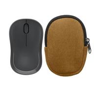 kwmobile Estuche Compatible con Logitech M240 Silent / M325S Estuche Ratón - Funda para Mouse con Cremallera - Exterior de Pana e Interior de Neopreno - Verde Oliva