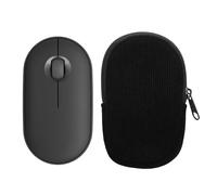 kwmobile Estuche Compatible con Logitech Pebble Mouse 2 M350s / M350 Estuche Ratón - Funda para Mouse con Cremallera - Exterior de Pana e Interior de Neopreno - Negro