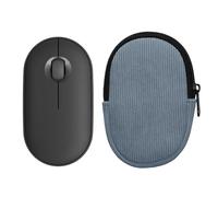 kwmobile Estuche Compatible con Logitech Pebble Mouse 2 M350s / M350 Estuche Ratón - Funda para Mouse con Cremallera - Exterior de Pana e Interior de Neopreno - Azul Vintage