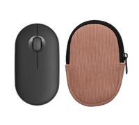 kwmobile Estuche Compatible con Logitech Pebble Mouse 2 M350s / M350 Estuche Ratón - Funda para Mouse con Cremallera - Exterior de Pana e Interior de Neopreno - Rosa Palo