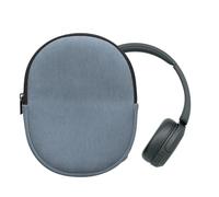 kwmobile Estuche Compatible con Sony WH-CH520 / WH-CH510 / MDR-ZX110 Estuche - Funda para Auriculares Headset con Cremallera - Exterior de Pana e Interior de Neopreno - Azul Vintage