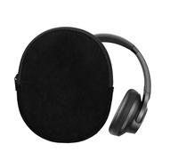 kwmobile Estuche Compatible con Soundcore Q20i Estuche - Funda para Auriculares Headset con Cremallera - Exterior de Pana e Interior de Neopreno - Negro