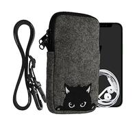 kwmobile Estuche de Fieltro Universal para Smartphone - Funda con Colgante y Cremallera para L - 6,5" -