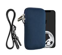 kwmobile Estuche de Neopreno Universal para Smartphone - Funda con Colgante y Cremallera para L - 6,5" Azul Marino