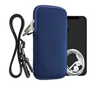 kwmobile Estuche de Neopreno Universal para Smartphone - Funda con Colgante y Cremallera para XXL - 7" Azul Oscuro