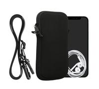 kwmobile Estuche de Neopreno Universal para Smartphone - Funda con Colgante y Cremallera para XXL - 7" Negro