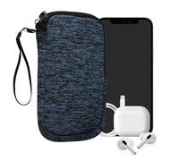 kwmobile Estuche de Neopreno Universal para Smartphone - Funda Protectora con Cremallera para L - 6,5" Azul Oxford/Negro