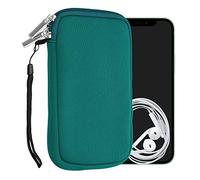 kwmobile Estuche de Neopreno Universal para Smartphone - Funda Protectora con Cremallera para L - 6,5" petróleo