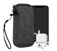 kwmobile Estuche de Neopreno Universal para Smartphone - Funda Protectora con Cremallera para XS - 3,5/4" Antracita/Blanco