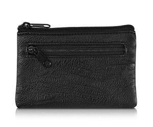 kwmobile Estuche para Llave con protección RFID - Bolso con 2X Compartimento y Llavero - Funda con protección Anti Robo de Cuero sintético - Negro