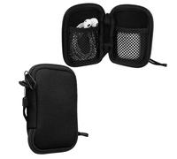 kwmobile Estuche Universal para Cascos - Funda de Tela para Auriculares con Cremallera Bolsillos Internos y Colgante - 6 x 9 CM - Negro