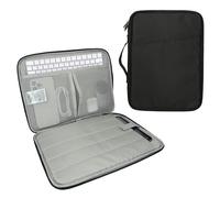 Kwmobile Estuche y Teclado Bluetooth - Funda para Guardar Magic Keyboard K380 K480 y Tablet 12,9" - 13" - con Bolsillos Extra y Cremallera - Negro