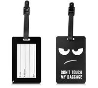 kwmobile Etiqueta Compatible con Maleta - Tarjeta de identificación de Silicona para Equipaje - Colgante para Maleta Don't Touch my Baggage