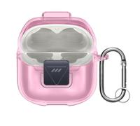 kwmobile Funda Auriculares Compatible con JBL Tune Flex 2 - Estuche Protector Duro de 2 Piezas - Rosado Suave/Transparente