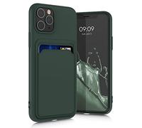 kwmobile Funda Billetera Compatible con Apple iPhone 11 Pro Funda con Tarjetero - Carcasa Cartera Protectora con Espacio para Tarjeta - Verde Oscuro