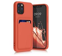kwmobile Funda Billetera Compatible con Apple iPhone 12 / iPhone 12 Pro Funda con Tarjetero - Carcasa Cartera Protectora con Espacio para Tarjeta - Coral