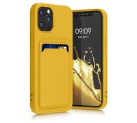 kwmobile Funda Billetera Compatible con Apple iPhone 12 / iPhone 12 Pro Funda con Tarjetero - Carcasa Cartera Protectora con Espacio para Tarjeta - Amarillo chillón