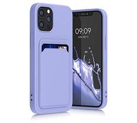 kwmobile Funda Billetera Compatible con Apple iPhone 12 / iPhone 12 Pro Funda con Tarjetero - Carcasa Cartera Protectora con Espacio para Tarjeta - Lila