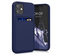 kwmobile Funda Billetera Compatible con Apple iPhone 12 Mini Funda con Tarjetero - Carcasa Cartera Protectora con Espacio para Tarjeta - Azul Oscuro
