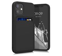 kwmobile Funda Billetera Compatible con Apple iPhone 12 Mini Funda con Tarjetero - Carcasa Cartera Protectora con Espacio para Tarjeta - Negro