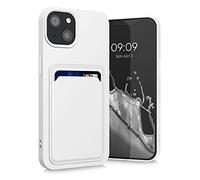 kwmobile Funda Billetera Compatible con Apple iPhone 13 Funda con Tarjetero - Carcasa Cartera Protectora con Espacio para Tarjeta - Blanco
