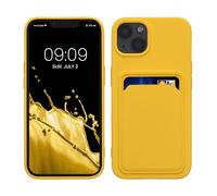 kwmobile Funda Billetera Compatible con Apple iPhone 13 Funda con Tarjetero - Carcasa Cartera Protectora con Espacio para Tarjeta - Amarillo chillón