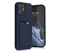 kwmobile Funda Billetera Compatible con Apple iPhone 13 Pro MAX Funda con Tarjetero - Carcasa Cartera Protectora con Espacio para Tarjeta - Azul Oscuro