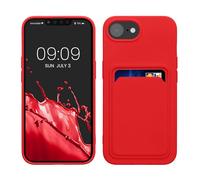 kwmobile Funda Billetera Compatible con Apple iPhone 17e / iPhone 16e Funda con Tarjetero - Carcasa Cartera Protectora con Espacio para Tarjeta - Rojo