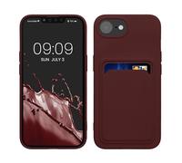 kwmobile Funda Billetera Compatible con Apple iPhone 17e / iPhone 16e Funda con Tarjetero - Carcasa Cartera Protectora con Espacio para Tarjeta - Rojo Vino