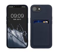 kwmobile Funda Billetera Compatible con Apple iPhone 17e / iPhone 16e Funda con Tarjetero - Carcasa Cartera Protectora con Espacio para Tarjeta - Azul Oscuro
