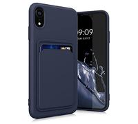 kwmobile Funda Billetera Compatible con Apple iPhone XR Funda con Tarjetero - Carcasa Cartera Protectora con Espacio para Tarjeta - Azul Oscuro